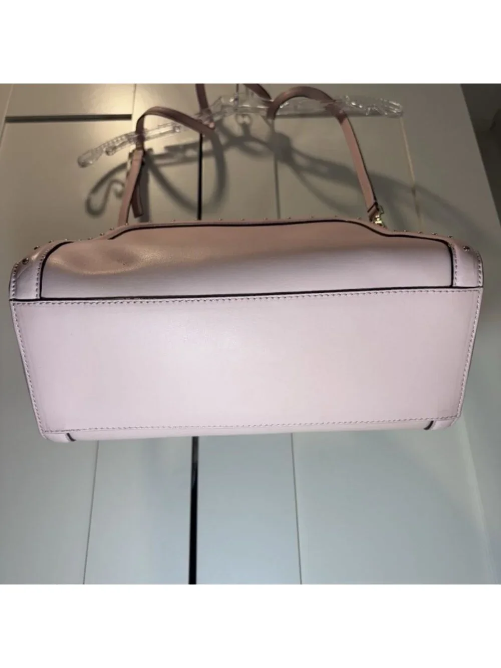 Kate Spade Helena Street Rocki Satchel Cow Leather Light Pink Studded Purse